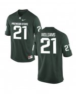 Men's Michigan State Spartans NCAA #21 Justin Williams Green Authentic Nike Stitched College Football Jersey DO32H40RN